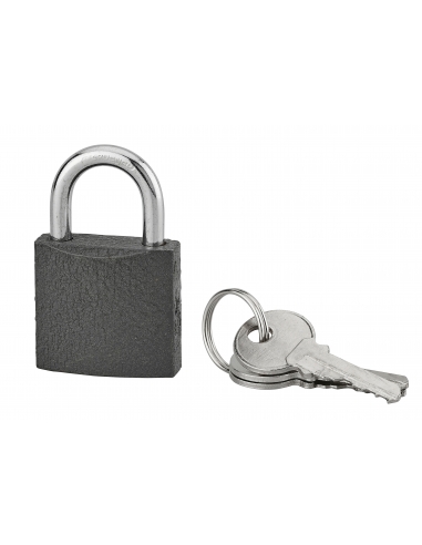 Cadenas ACERA gris à clé, base 30 mm, anse acier cémenté, 3 clés - SP Cadenas à clé