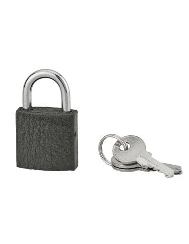 Cadenas ACERA gris à clé, base 25 mm, anse acier cémenté, 3 clés - SP Cadenas à clé