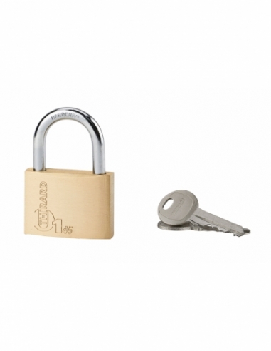 Cadenas à clé Type 1, intérieur, laiton, anse acier, 45mm, 2 clés - THIRARD Cadenas à clé