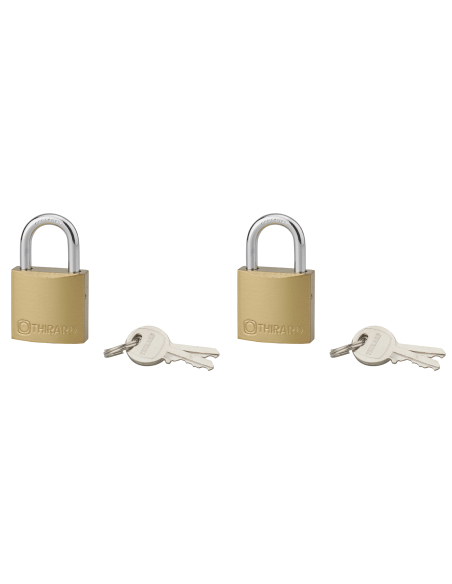 Lot de 2 cadenas TYPE 1, intérieur, 30mm, anse acier cémenté, 4 clés, s'entrouvrant - THIRARD Cadenas à clé