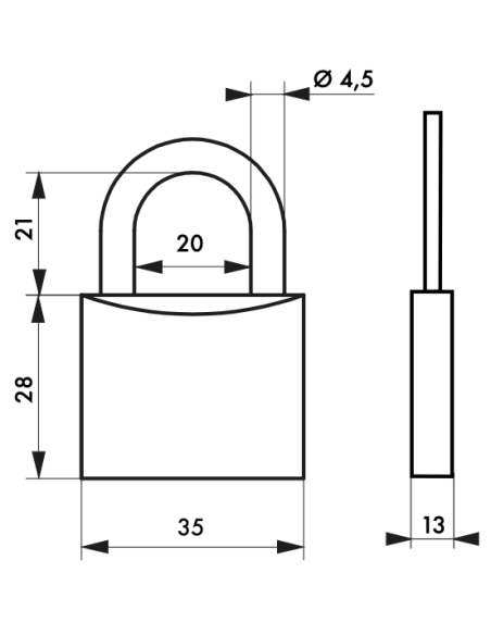 Lot de 3 cadenas TYPE 1, intérieur, 35 mm, anse acier cémenté, 6 clés, s'entrouvrant - THIRARD Cadenas à clé