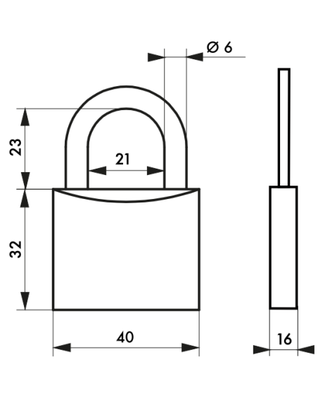 Lot de 3 cadenas TYPE 1, intérieur, 40 mm, anse acier cémenté, 6 clés, s'entrouvrant - THIRARD Cadenas à clé