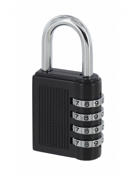 Cadenas à combinaison Compact 04, 4 chiffres, intérieur, anse haute acier, 40mm, noir - THIRARD Cadenas à combinaison