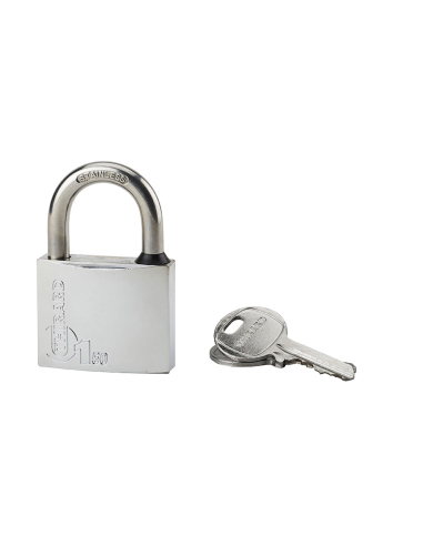 Cadenas à clé Type 1, laiton, extérieur, anse inox, 50mm, 2 clés - THIRARD Cadenas à clé