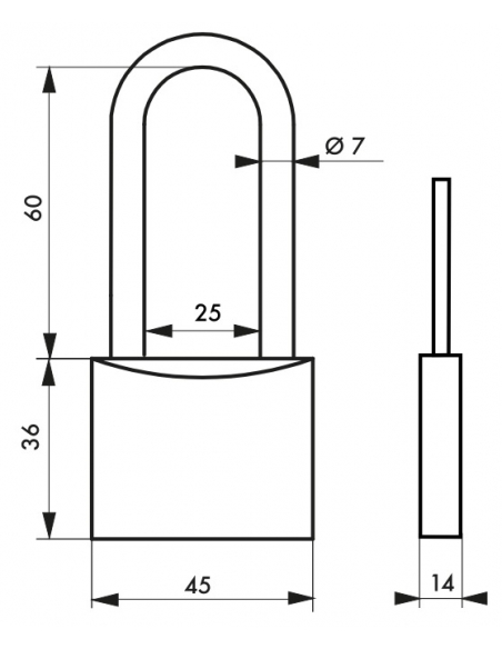 Cadenas à clé Mach 2, 45mm, anse demi-haute, 2 clés - THIRARD Cadenas à clé