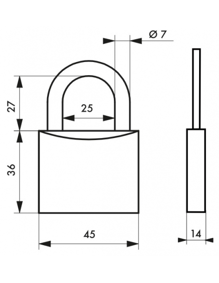 Cadenas à clé Mach 2, 45mm, 2 clés - THIRARD Cadenas à clé