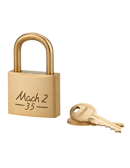 Cadenas à clé Mach 2, 35mm, anse laiton, 2 clés - THIRARD Cadenas à clé