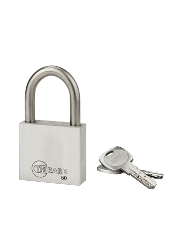 Cadenas à clé INOX, inox, anse inox, 50mm, 2 clés - THIRARD Cadenas à clé