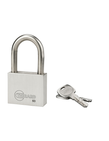 Cadenas à clé INOX, inox, anse inox, 60mm, 2 clés - THIRARD Cadenas à clé