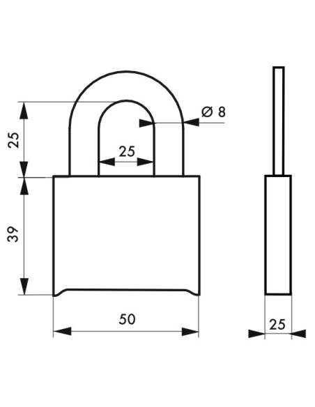 Cadenas à combinaison Tanker 2, laiton, 4 chiffres, intérieur, anse inox, 50mm - THIRARD Cadenas à combinaison