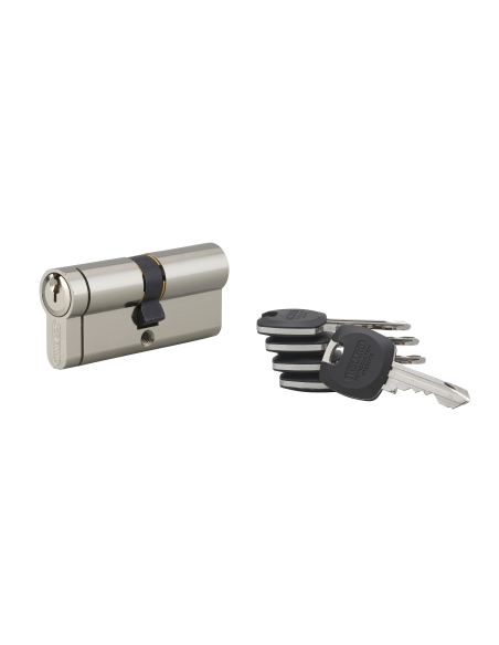 Cylindre de serrure double entrée HG5+, 45x45mm, nickel, anti-arrachement, anti-perçage, anti-casse, 5 clés - THIRARD Cylindr...