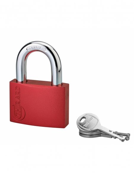 Cadenas à clé Colorful, laiton, intérieur, anse acier, 60mm, 3 clés - THIRARD Cadenas à clé