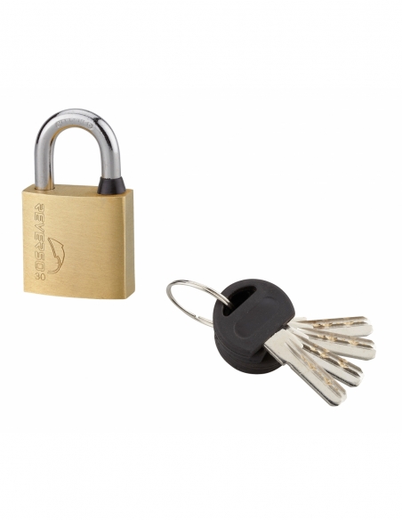 Cadenas à clé Reverso, laiton, extérieur, anse acier, 30mm, 4 clés - THIRARD Cadenas à clé