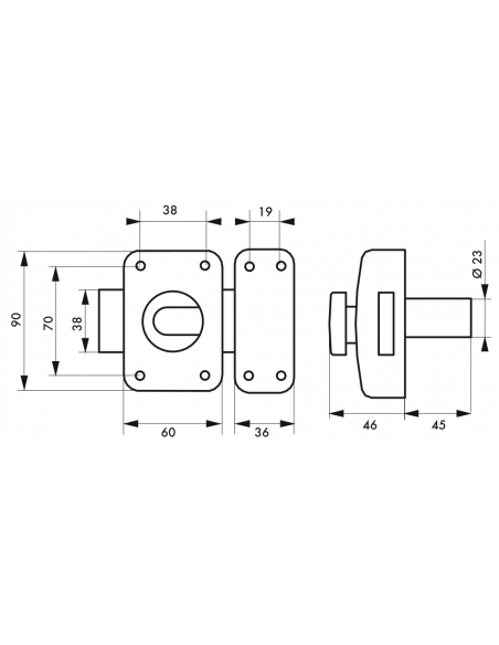 Lot de 2 verrous à bouton Apache pour porte d'entrée, cylindre 45mm, acier, 3 clés/verrou, époxy or - THIRARD Verrou de porte