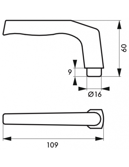 Paire de béquilles pour porte, carré 8mm, argent, 1 portée - THIRARD Béquille