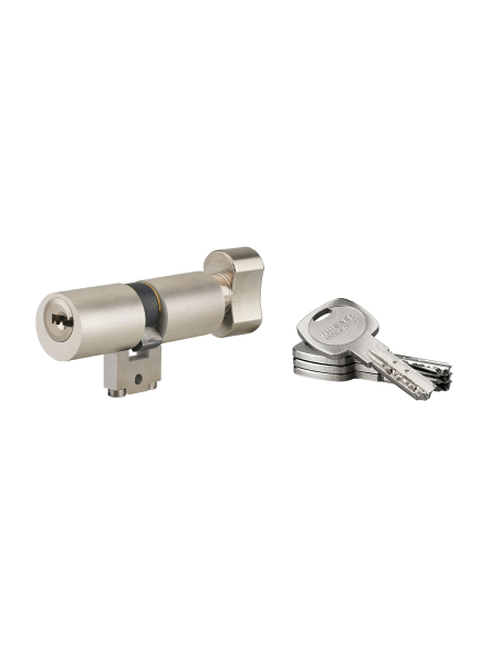 Cylindre adaptateur rond à bouton T2 BLCT, 33Bx33mm, diamètre 22mm, 4 clés - THIRARD Cylindre de serrure