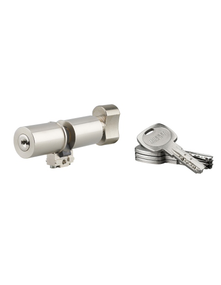 Cylindre adaptateur rond à bouton T2 FIC, 41BTx41 mm, diamètre 26mm, 4 clés - THIRARD Cylindre de serrure