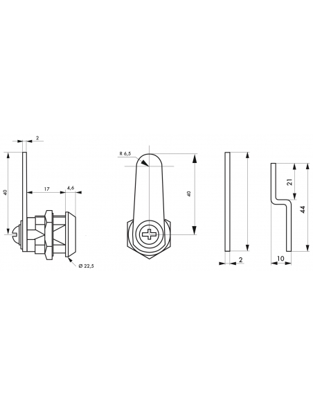 Batteuse avec cames pour boîtes aux lettres, épaisseur maxi 12mm - THIRARD Serrure boîte aux lettres