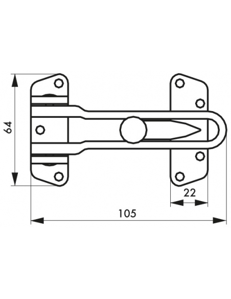 Entrebailleur pour porte d'entrée, taquet d'arrêt, 105mm, nickelé - THIRARD Entrebailleur pour porte