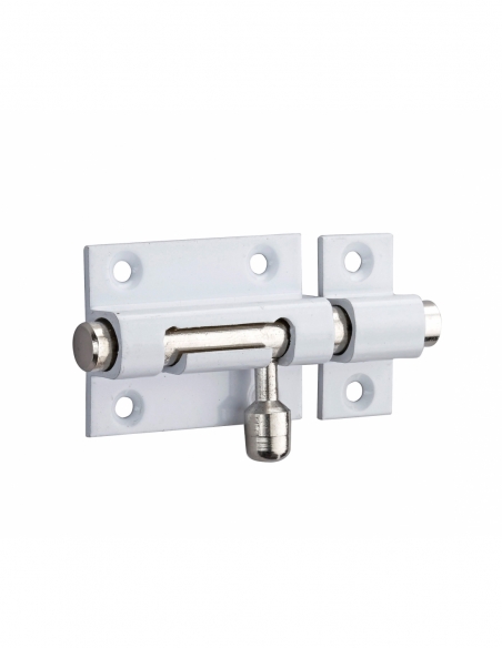 Targette, laiton poli blanc, pêne Ø 8mm, 40x30mm - THIRARD Targette