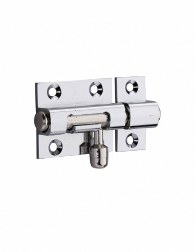 Targette, laiton chromé, pêne Ø 8mm, 35x30mm - THIRARD Targette