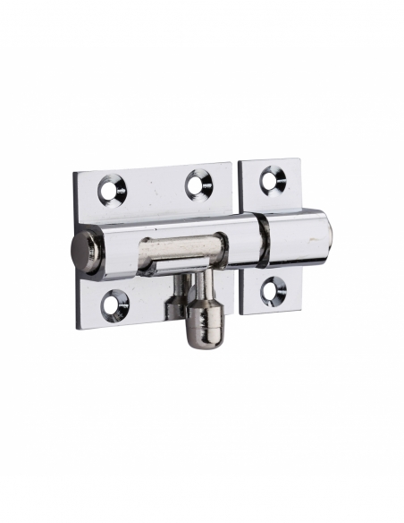 Targette, laiton chromé, pêne Ø 8mm, 35x30mm - THIRARD Targette