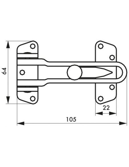 Entrebailleur pour porte d'entrée, taquet d'arrêt, 105mm, doré - THIRARD Entrebailleurs de porte