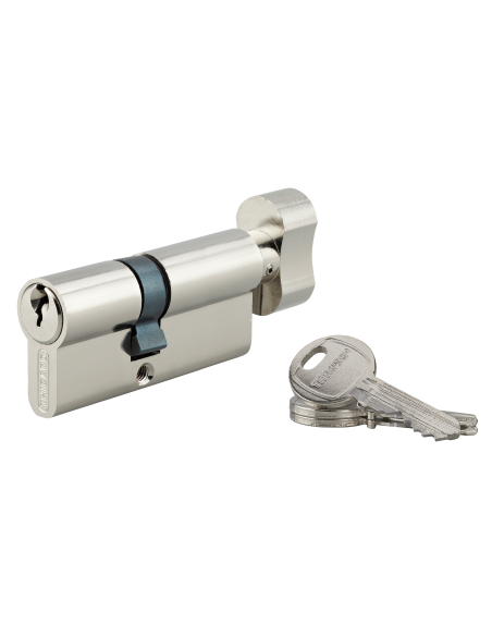Cylindre de serrure à bouton HG5, anti-arrachement, 40Bx30mm, nickelé, 3 clés - THIRARD Cylindre