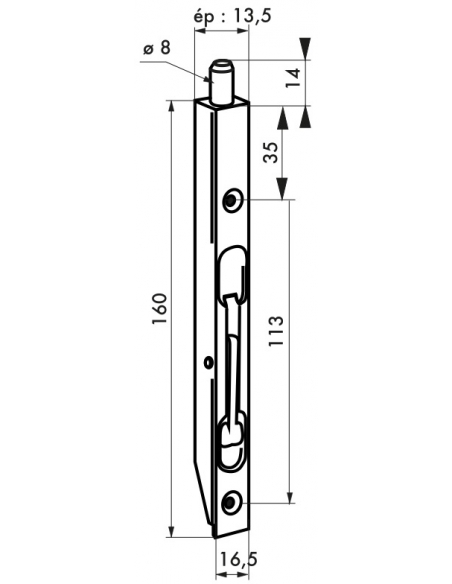 Verrou à onglet à bascule pour fenêtre, 160mm, zingué - THIRARD Verrou de fenêtre