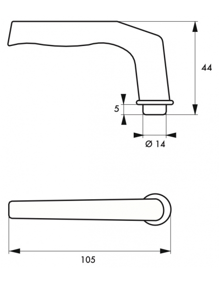 Paire de béquilles pour porte, carré 6mm, fourreau adaptateur 7mm - THIRARD Béquille