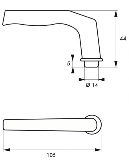 Paire de béquilles pour porte, carré 7mm, 1 portée, alu poli - THIRARD Béquille