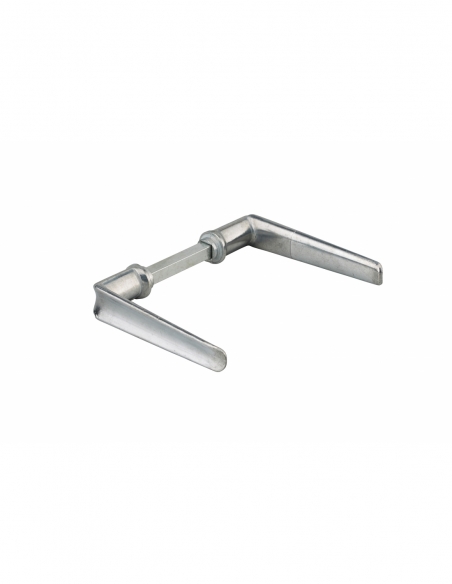 Paire de béquilles Alsace pour porte, carré 8mm, 2 portées, argent - THIRARD Poignée