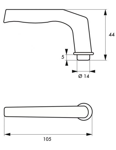Paire de béquilles Alsace pour porte, carré 8mm, 2 portées, argent - THIRARD Poignée