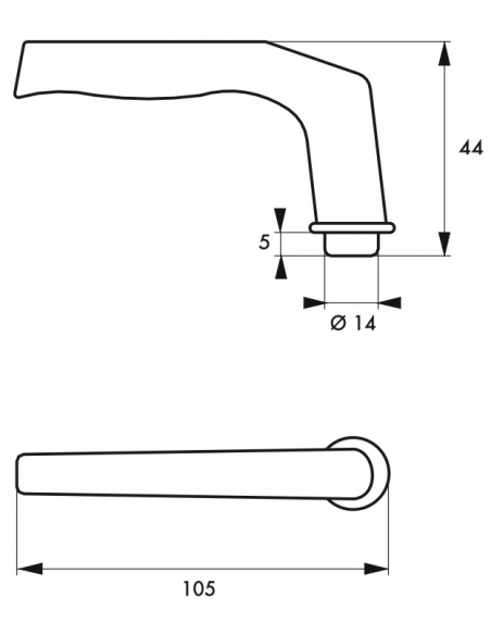 Paire de béquilles Alsace pour porte, carré 8mm, 1 portée, argent - THIRARD Béquille