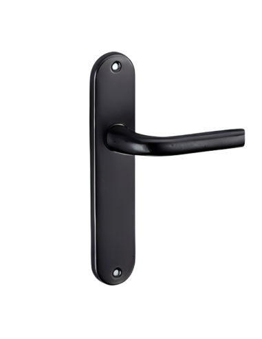 Ensemble de poignées pour porte intérieure Leto sans trou, carré 7mm, entr'axes 165mm, noir - THIRARD Poignée