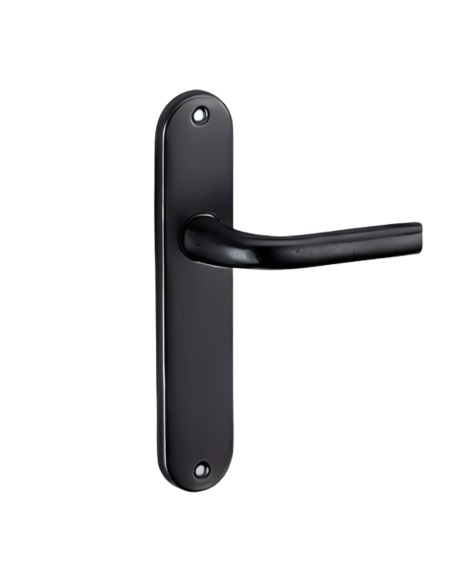 Ensemble de poignées pour porte intérieure Leto sans trou, carré 7mm, entr'axes 165mm, noir - THIRARD Poignée