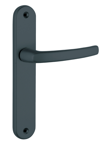 Ensemble de poignées pour porte intérieure Sultane sans trou, carré 7mm, entr'axes 195mm, noir - THIRARD Poignée