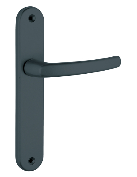 Ensemble de poignées pour porte intérieure Sultane sans trou, carré 7mm, entr'axes 195mm, noir - THIRARD Poignée