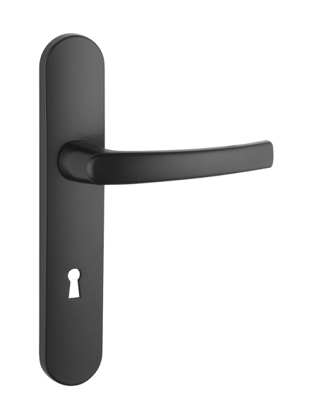 Ensemble de poignées pour porte de chambre Sultane trou de clé, carré 7mm, entr'axes 195mm, anthracite - THIRARD Poignée