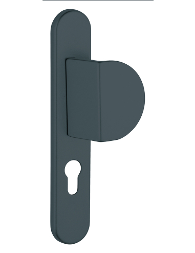 Ensemble de poignées pour porte palière Sultane trou de cylindre, carré 7mm, entr'axes 195mm, anthracite - THIRARD Poignée