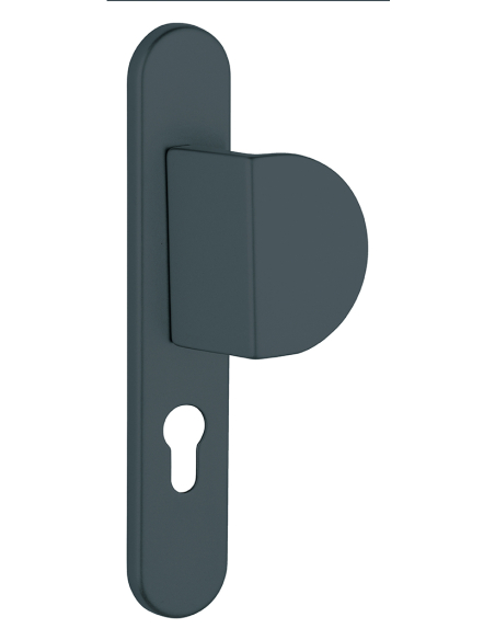 Ensemble de poignées pour porte palière Sultane trou de cylindre, carré 7mm, entr'axes 195mm, anthracite - THIRARD Poignée