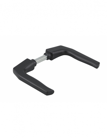 Paire de béquilles pour porte, carré 8mm, 1 portée, noir - THIRARD Poignée