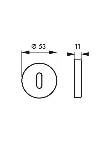 Paire de rosaces, trou de clé, aspect inox - THIRARD Rosace