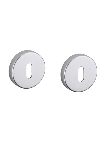 Paire de rosaces, trou de clé, aspect inox - THIRARD Rosace