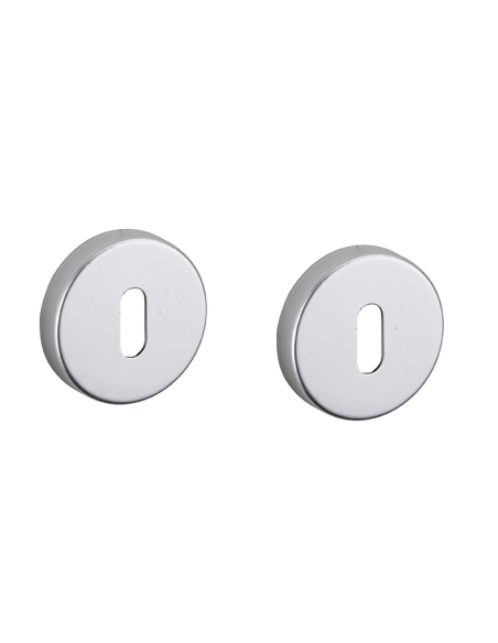 Paire de rosaces, trou de clé, aspect inox - THIRARD Rosace