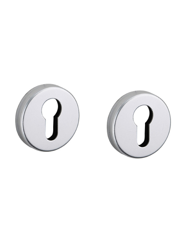 Paire de rosaces, trou de cylindre, aspect inox - THIRARD Rosace