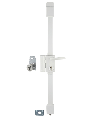 Serrure en applique Targa A2P* à tirage pour entrée, gauche, 3pts, Transit2 30x65mm, axe 45mm, blanc, 4 clés - THIRARD Serrur...