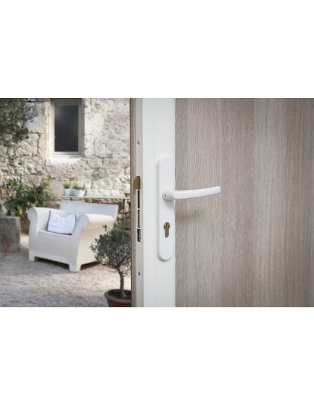 Serrure en applique réversible 3 points latéraux Tribando A2P*, blanc, pour porteur hauteur 2250 mm max - THIRARD Serrure 3 p...