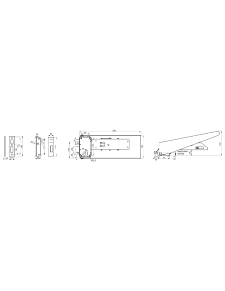 Boitier de serrure en applique à plastron pour porte de secours, gauche- THIRARD Serrure en applique Pour issues de secours