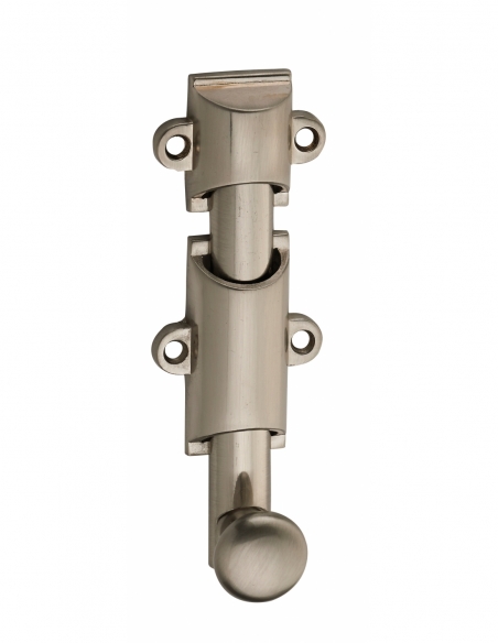 Verrou à plaquer pour fenêtre, à coulisse, 100mm, nickel satin - THIRARD Verrou à plaquer